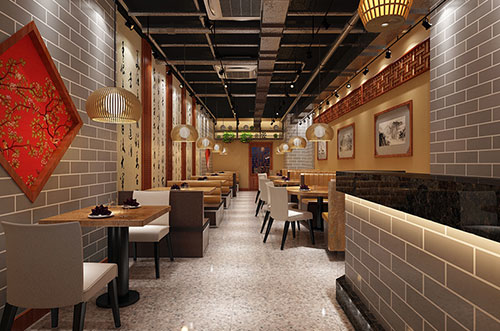 沛县传统中式餐厅餐馆装修设计效果图