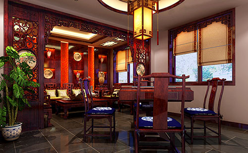 沛县古典中式风格茶楼包间设计装修效果图