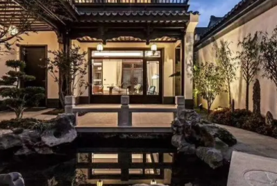 沛县现代中式别墅的庭院设计如此美丽